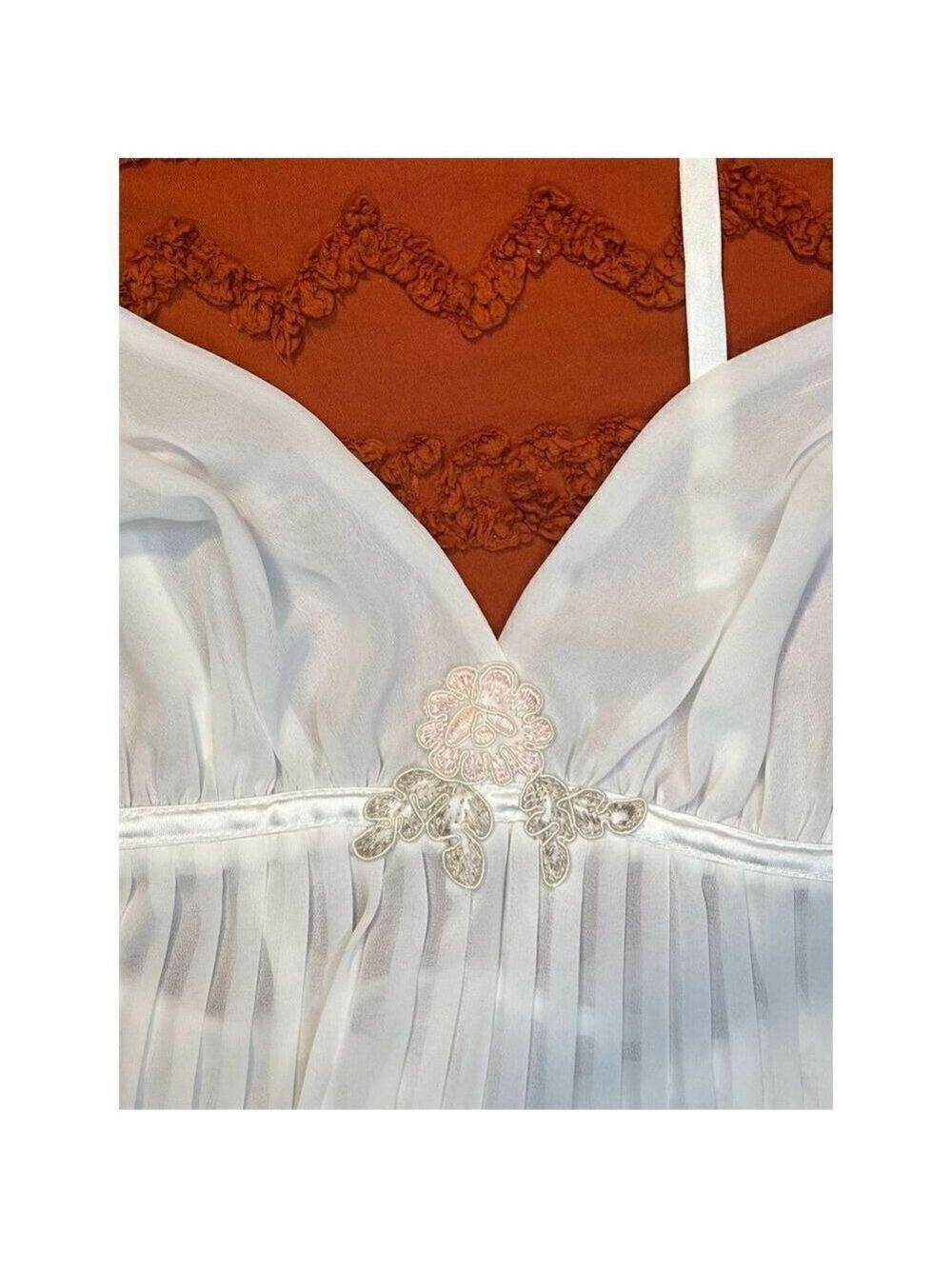 White mini spaghetti straps, panty, brand, new with tags, sexy Teddy nightie. Sz - Picture 9 of 16